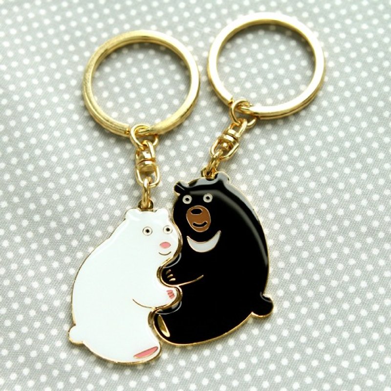 Perfect Together Key Ring- Polar Bear and Formosan Black Bear - Keychains - Other Metals Multicolor