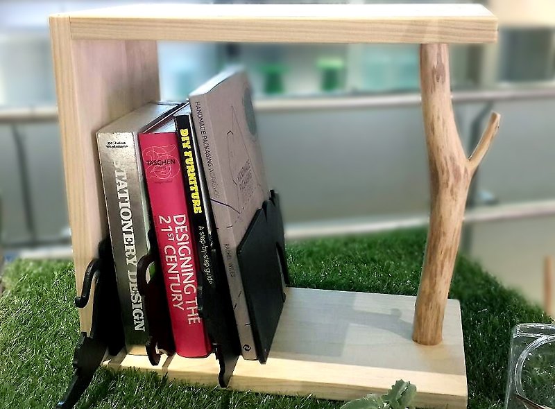 mini tree & amp; book / Wood bookcase storage cabinets - เฟอร์นิเจอร์อื่น ๆ - วัสดุอื่นๆ สีนำ้ตาล