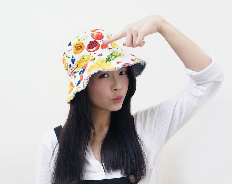 Fickle sided hat | Summer fruit plate - Hats & Caps - Other Materials Multicolor