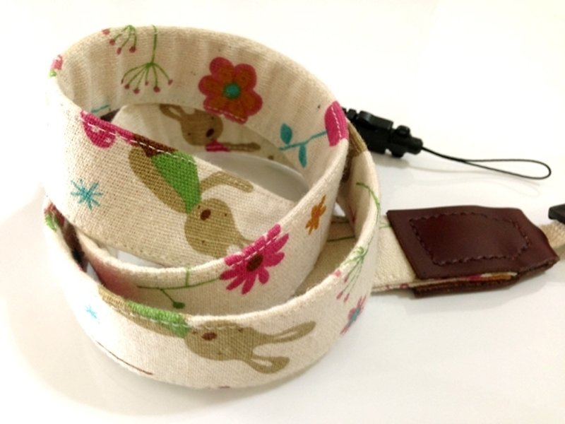 Camera strap. Cute Vanilla Bunny Cotton Handmade - Camera Straps & Stands - Other Materials Pink