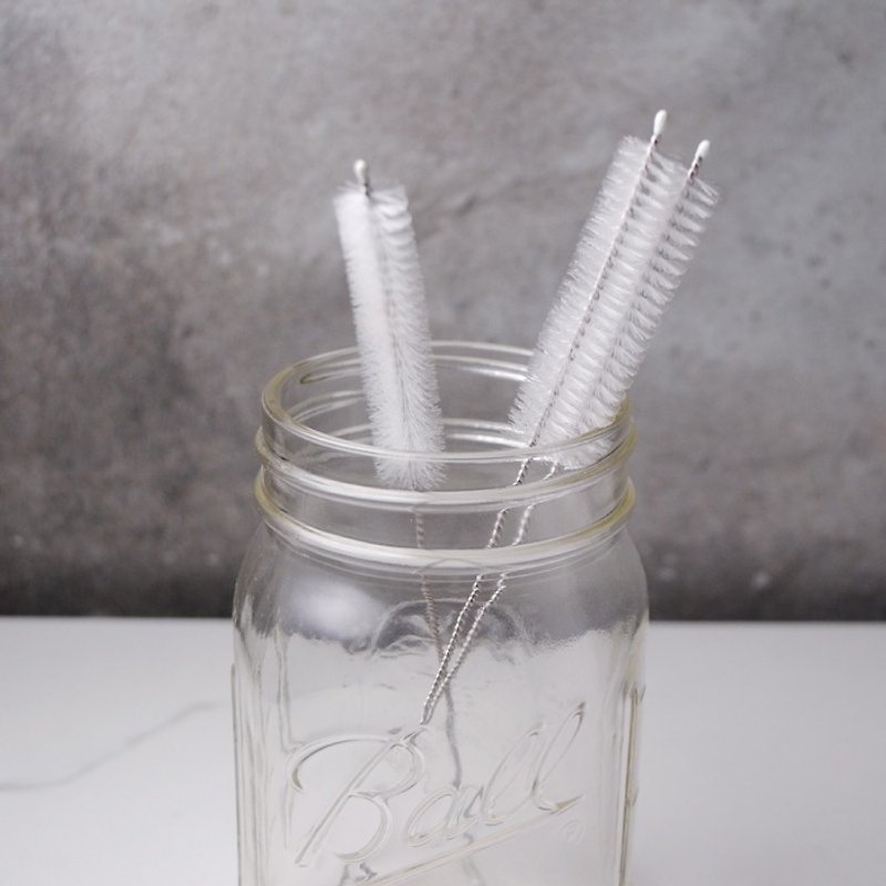 [16.5cm glass pipette into a small brush 3] (1 ~ 1.5cm diameter special) glass pipette supplementary small brush (excluding glass jars) - Reusable Straws - Other Metals Gray