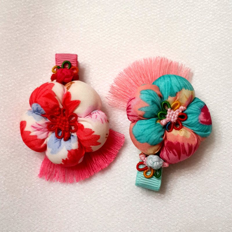 喜慶新年限定 泡泡碎花瀏海髮夾 - 嬰兒手鍊/飾品 - 棉．麻 多色
