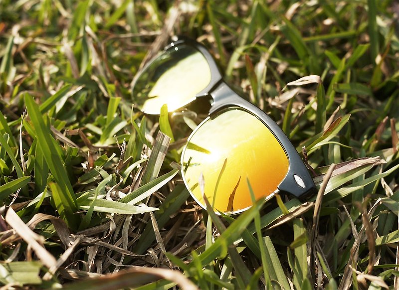 Sunglasses│Half-Rim Frame│Orange Lens│UV400 protection│2is SeanS2 - Sunglasses - Plastic Orange