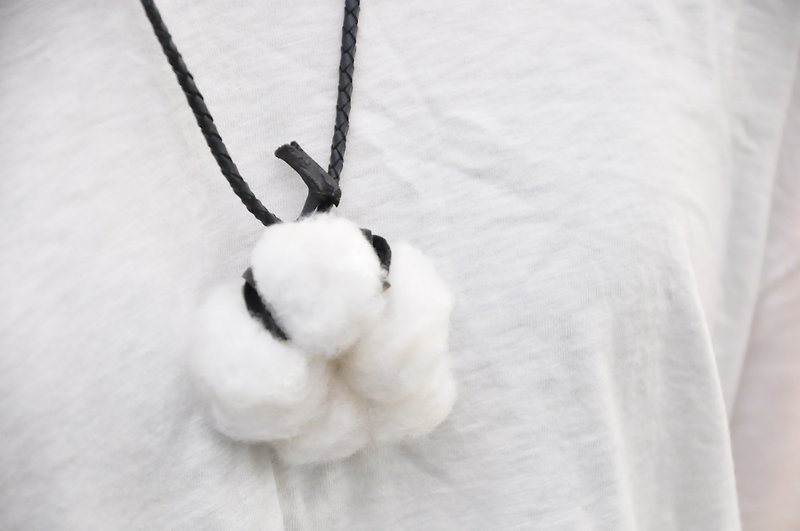 ∥Cheng Jewelry∥A / Ω - winter Cotton - copper pendant necklace - Necklaces - Other Metals White