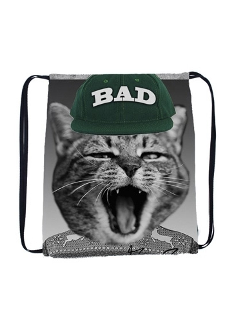 Bad kitty canvas tote manual - กระเป๋าหูรูด - วัสดุอื่นๆ สีเขียว