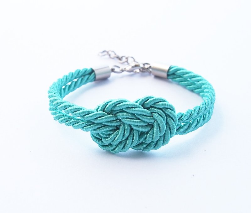 Mint infinity knot bracelet - Bracelets - Other Materials Green