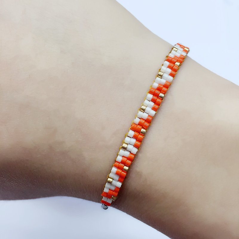 ololssim orange gold triangle bracelet (1118) - Bracelets - Other Materials Orange