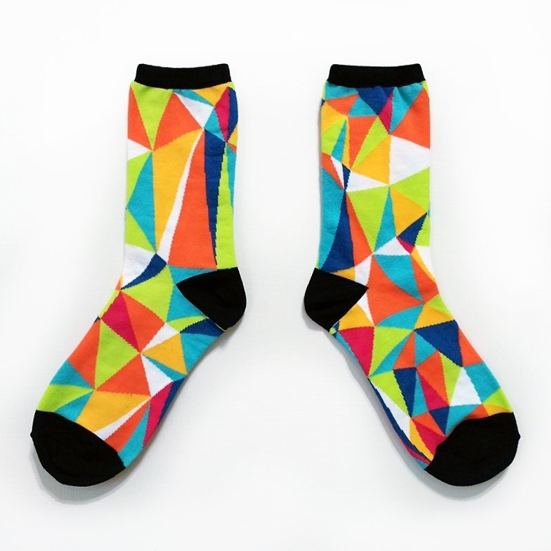 Everyone is an artist, true love is priceless creation / orange soda / dazzling series socks - Socks - Other Materials Multicolor