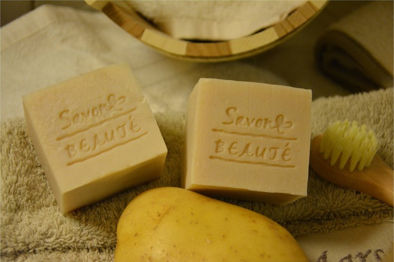[Savon Beauté-莎媞作坊] 馬鈴薯去汙家事皂-特別款(200g大顆皂) - 碗盤清潔/洗碗精 - 植物．花 橘色