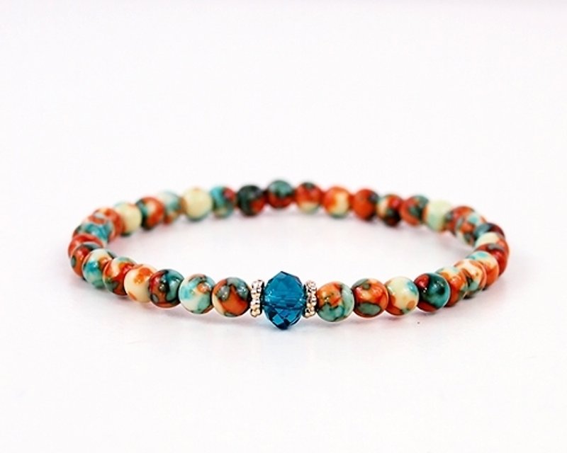 [Cat No.10] SIMPLE- rain stones deep sapphire bracelet - สร้อยข้อมือ - วัสดุอื่นๆ สีน้ำเงิน