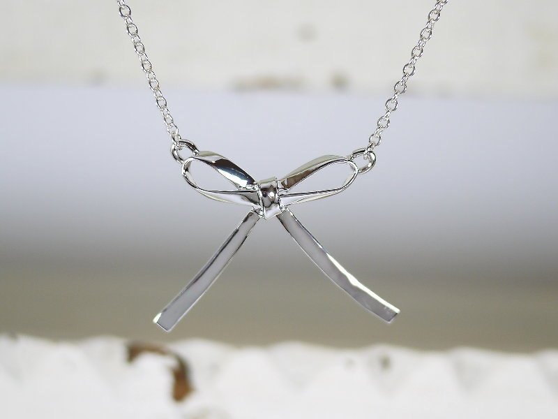 [Jin Xialin‧ Jewelry] Bow - Pure Copper / Silver - สร้อยคอ - โลหะ 