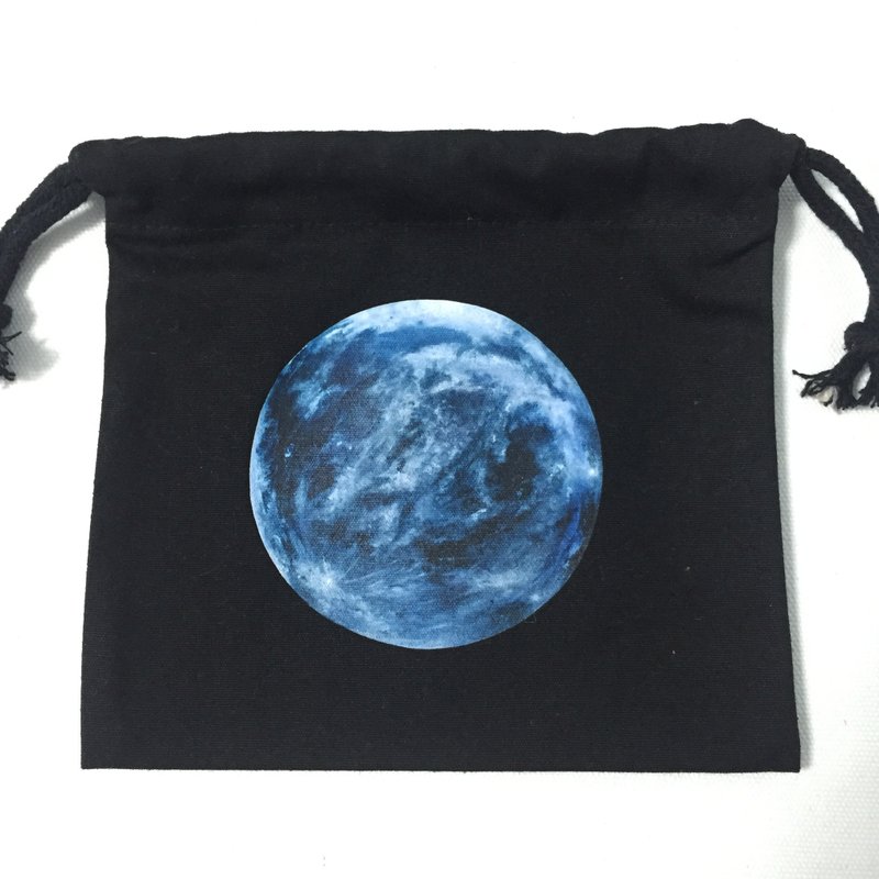 月亮 索袋/收納袋 (Moon Stringbag) - 化妝包/收納袋 - 其他材質 黑色