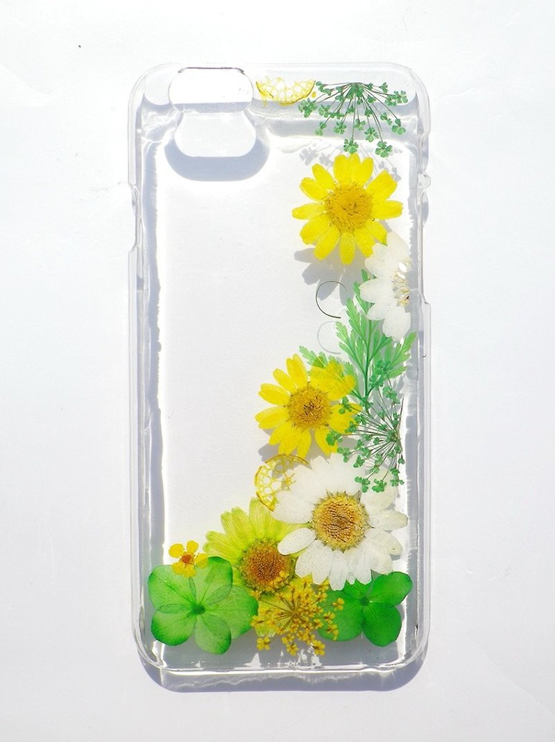 Handmade phone case, Pressed flowers phone case, iphone 6 and 6S case - Phone Cases - Plastic Green