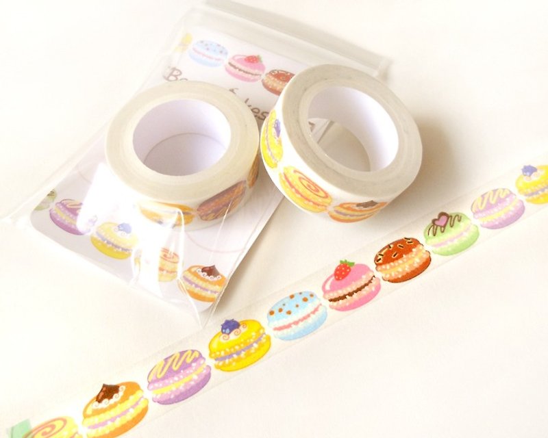 マカロン和紙テープ: Kawaii Food Washi Tape, Scrapbook Decor, Kawaii Tape - マスキングテープ - 紙 多色