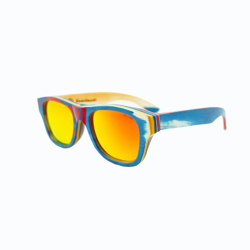 BLR  Recycled Skateboard sunglasses - Glasses & Frames - Wood Multicolor