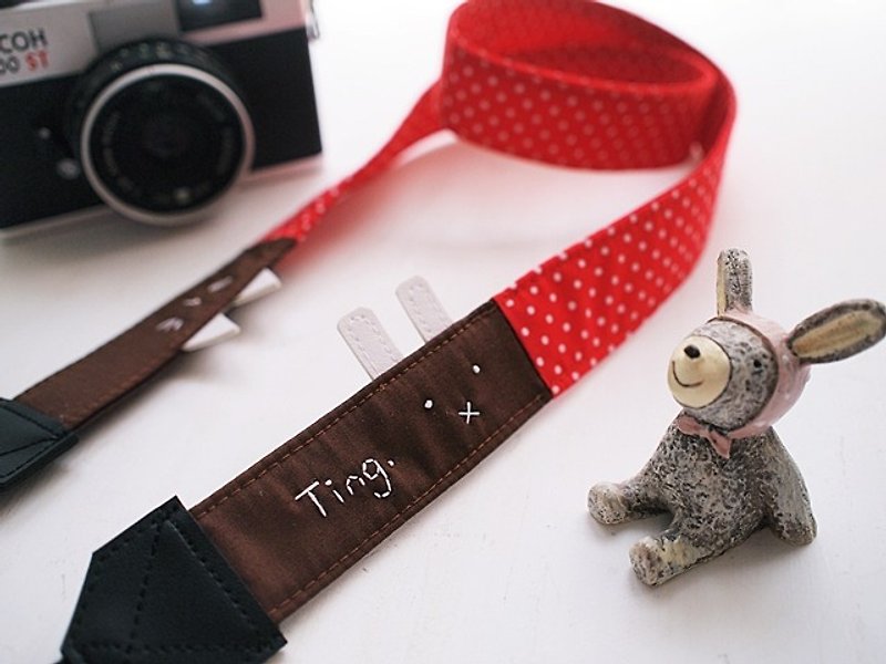 hairmo. Pairs of White Cats and White Rabbits Camera Straps-Red Dot + Coffee (General) - Cameras - Paper Red
