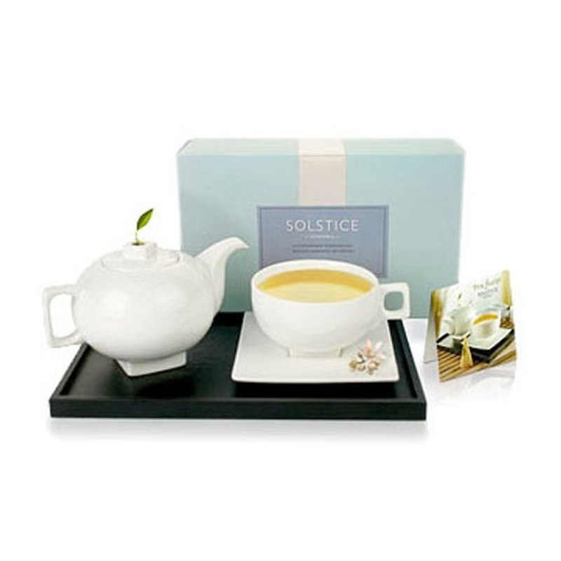 Tea Forte Supreme Tea Set Gift Set SOLSTICE ENSEMBLE - Teapots & Teacups - Porcelain White