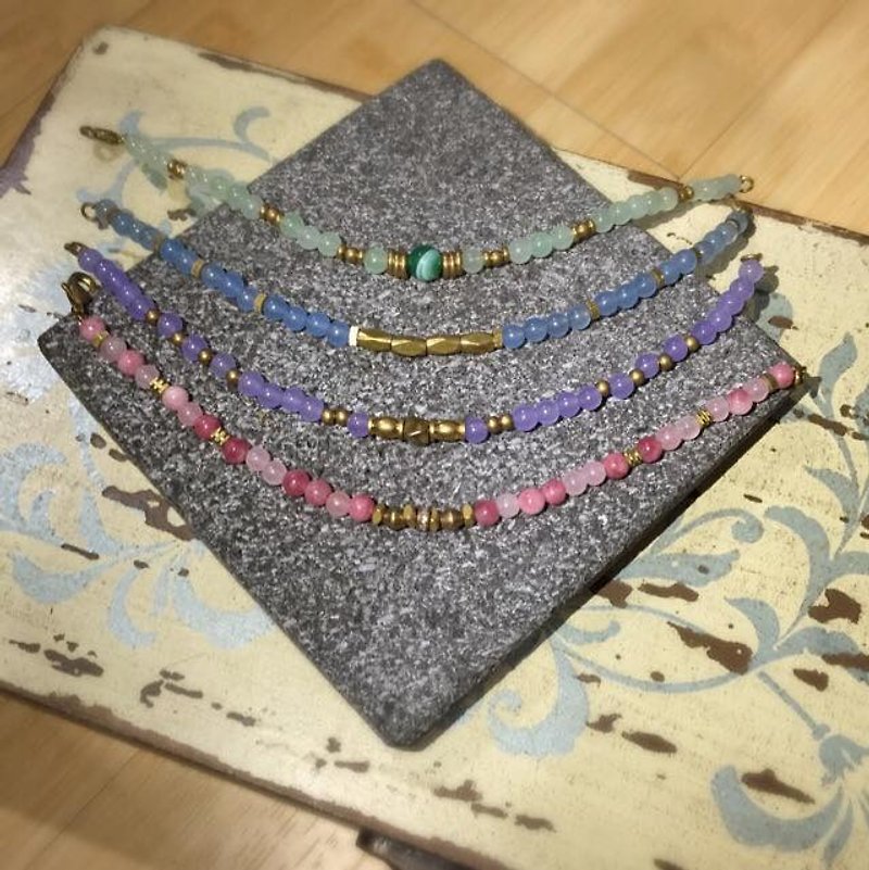 S & amp; A poolside brass bracelets Wishing lucky color - Bracelets - Gemstone Multicolor