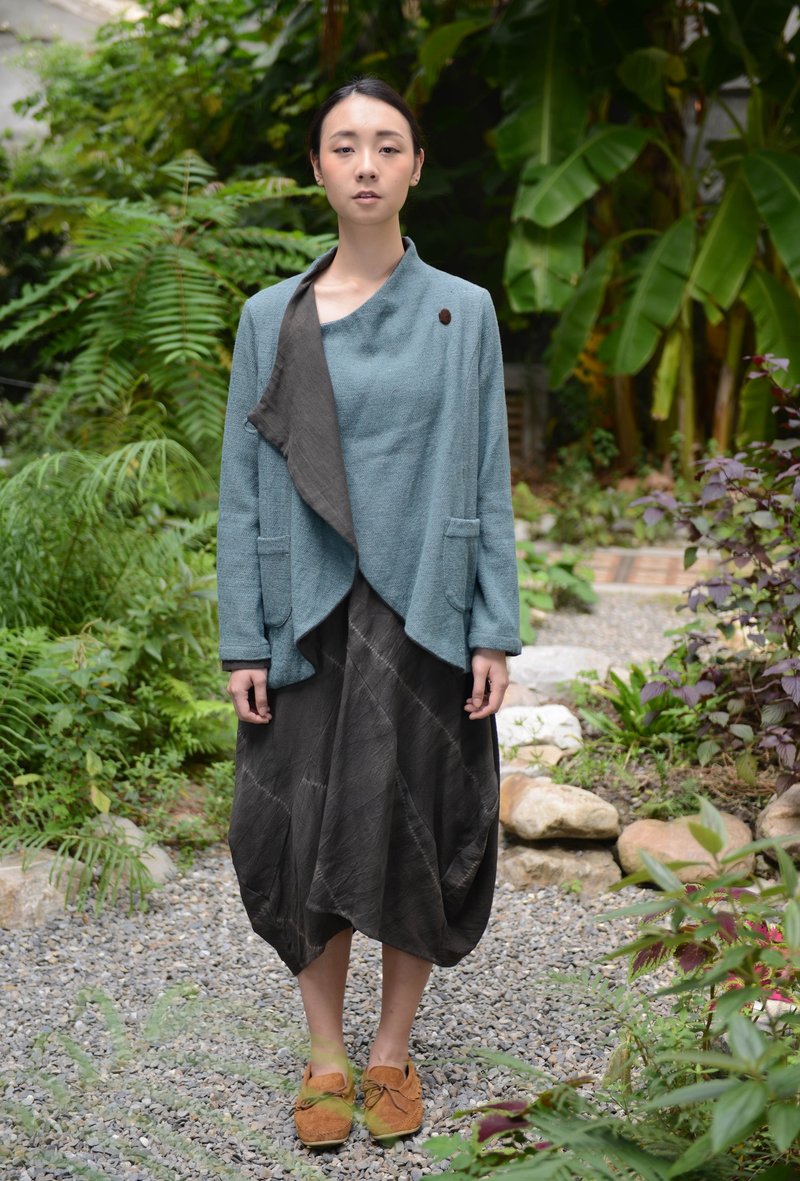 Plant dye irregular gray dress _ _ fair trade - Skirts - Cotton & Hemp Black