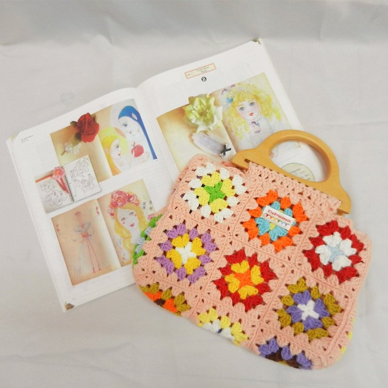 Knitting Handbag - Handbags & Totes - Other Materials Pink