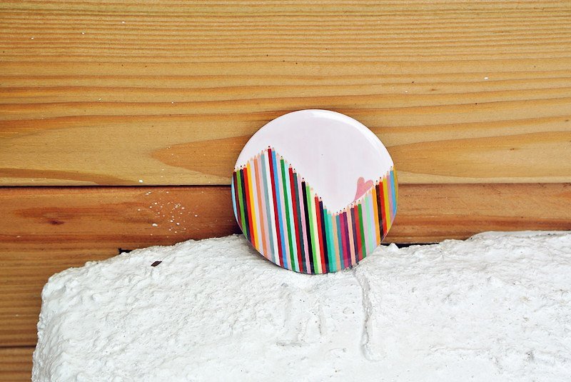 Life are filled with ups and downs  -Stainless button badge and magnet - Brooches - Other Metals Multicolor