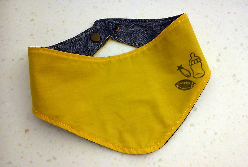 Playground_baby scarf/ bib (allowable to stamp designated English alphabet) - Bibs - Waterproof Material Yellow