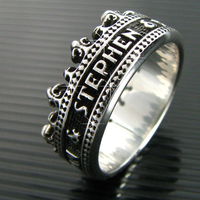 Customized.925 Sterling Silver Jewelry RCW00001-Crown Name Ring - General Rings - Paper 