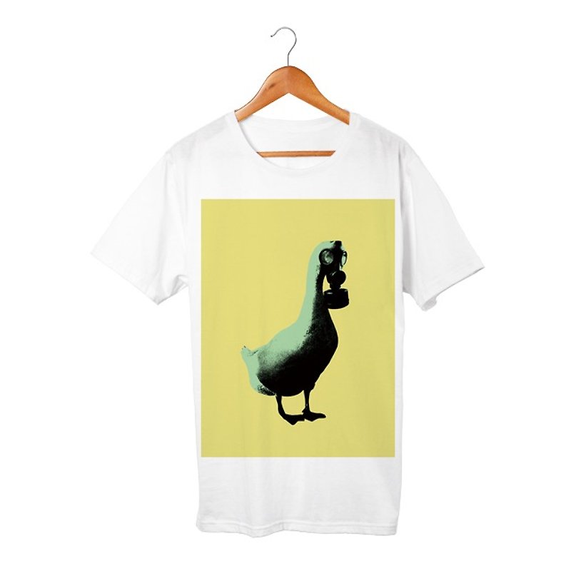 Collage Art Duck T-shirt - 帽T/大學T - 棉．麻 白色