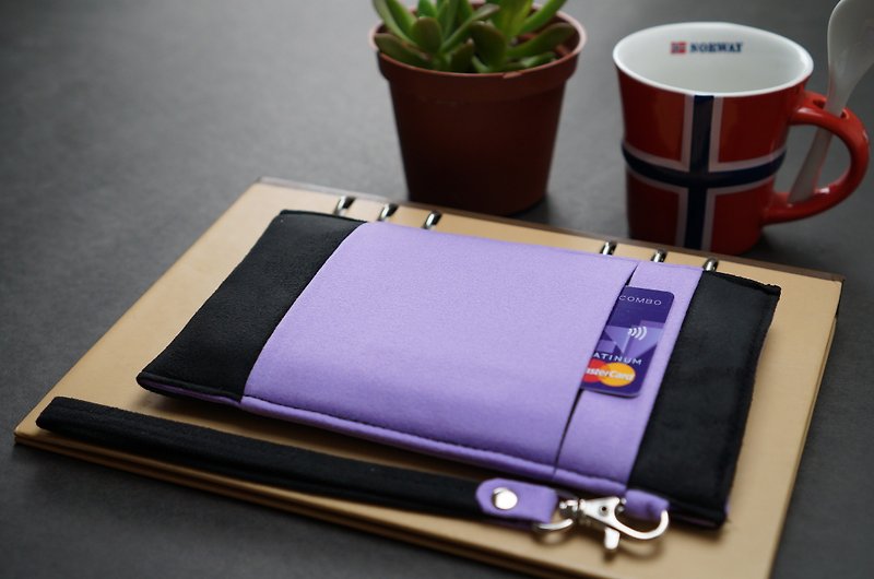 OM【BLACK X LAVENDER PURPLE】ONOR CLEANING-FIBER CELL PHONE POUCH - Phone Cases - Polyester Purple
