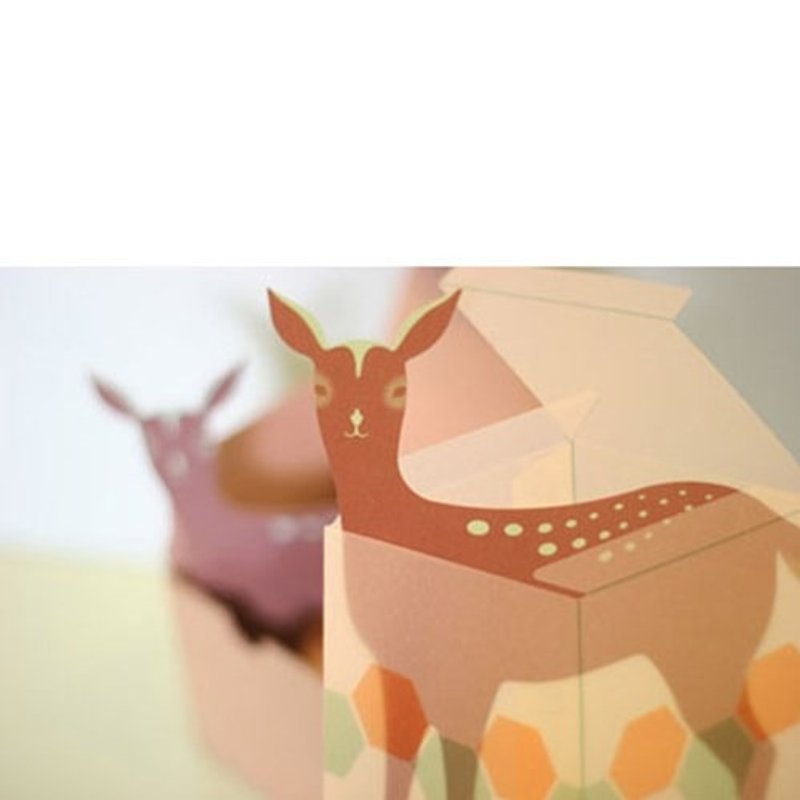 盒子小鹿卡片 Deer for you - 卡片/明信片 - 紙 咖啡色