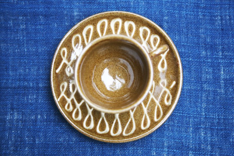 BLUT'S  六魯 日本東美濃手作咖啡杯盤 - 咖啡杯 - 陶 咖啡色