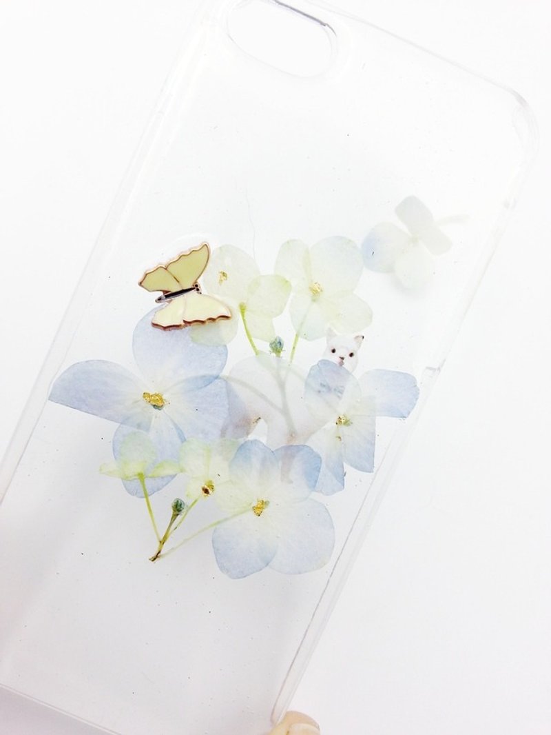 [Lost and find] alpaca admiral phone case Hydrangea Phone Case - Phone Cases - Plastic Blue