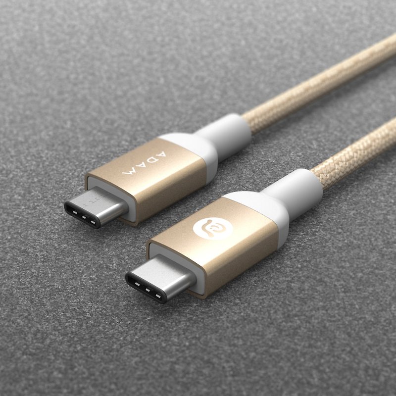 ADAM CASA USB-C Metal Braided Charging Cable 2M Gold - ที่ชาร์จ - โลหะ สีทอง