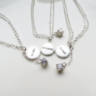 【Customize】To remember - circle engravable silver bracelet) - C percent jewelry