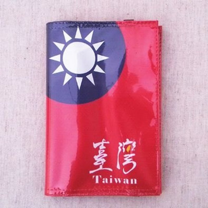 1212デザインパスポートカバーをプレイ - 私は台湾父の日の手を愛する防水実用的 - パスケース - 防水素材 レッド