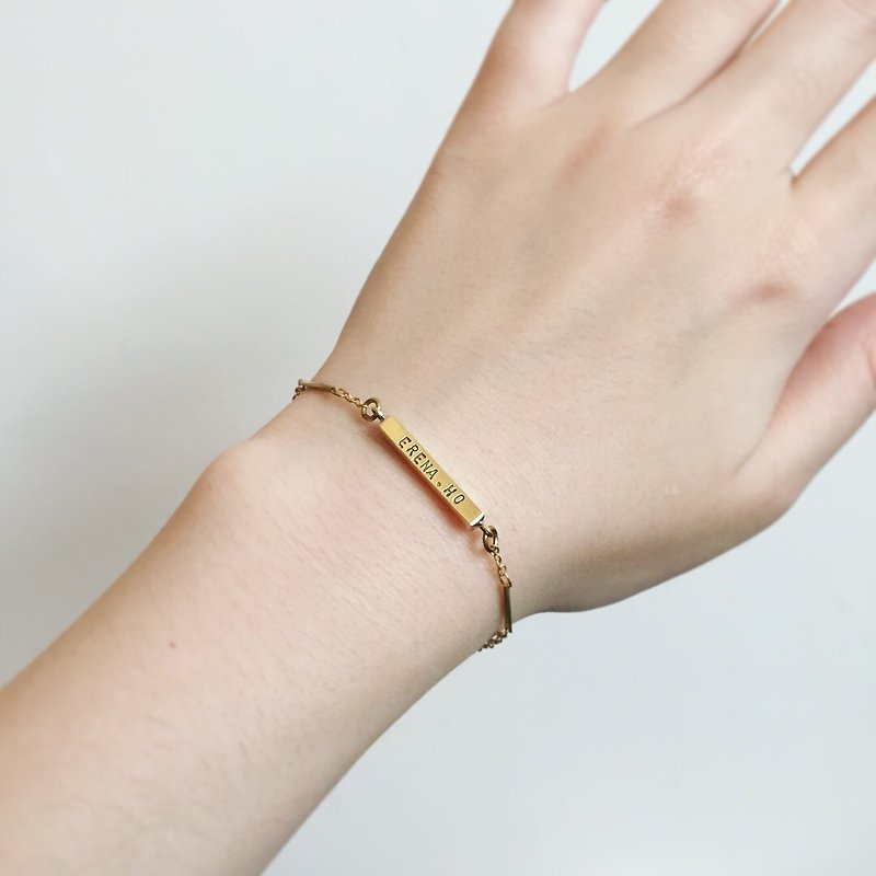 Dedicated to the best of your typing along Bronze bracelet (single cut version) - Bracelets - Copper & Brass Gold