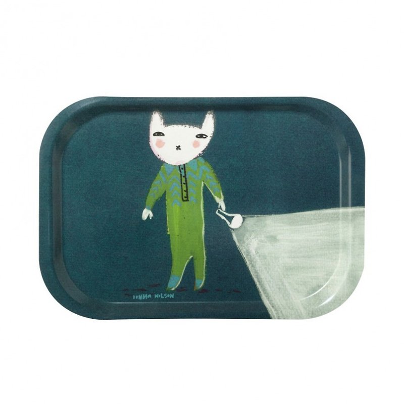 Bunny Mini Hand Painted Tray | Donna Wilson - Serving Trays & Cutting Boards - Plastic Blue
