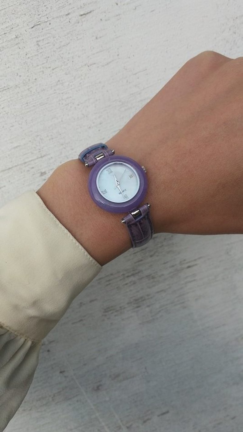 [Lost and find Tony] natural lavender purple Watches - นาฬิกาผู้หญิง - เครื่องเพชรพลอย สีม่วง