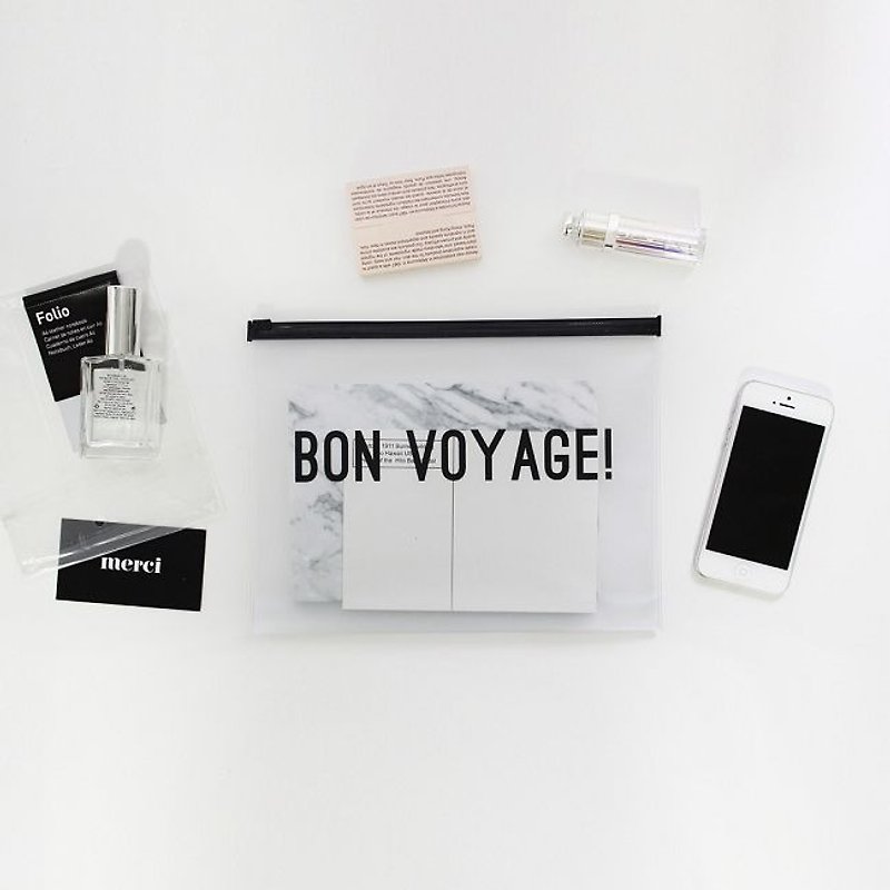Dessin x Dear Maison- matte travel storage zipper bag -Bone Voyage, DMS50318 - Toiletry Bags & Pouches - Plastic Multicolor