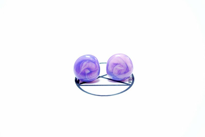 [Wahr] purple earrings (one pair) - ต่างหู - วัสดุอื่นๆ หลากหลายสี