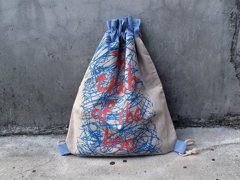 WenTi X after Drawstring Backpack [The truth of the line] - Drawstring Bags - Other Materials 