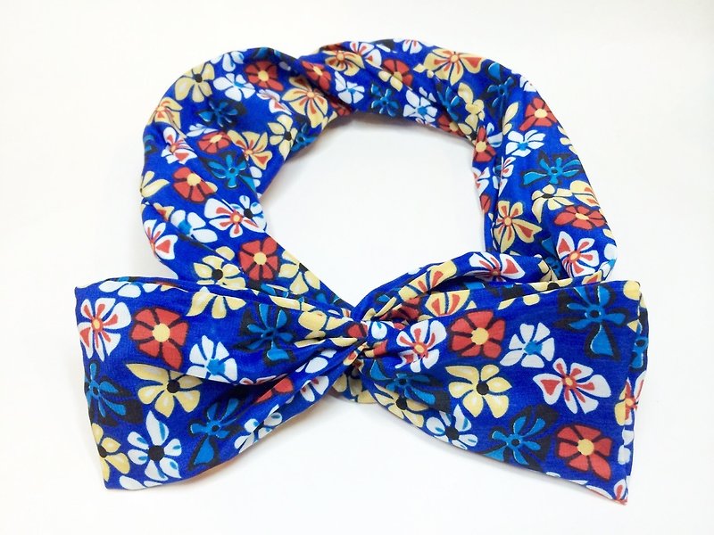 Sapphire blue floral headband - Hair Accessories - Other Materials Multicolor