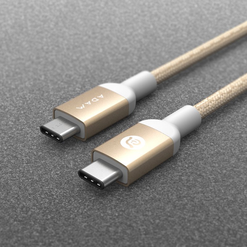 ADAM CASA USB-C metal braided charging transmission cable 2M gold - ที่ชาร์จ - โลหะ สีแดง