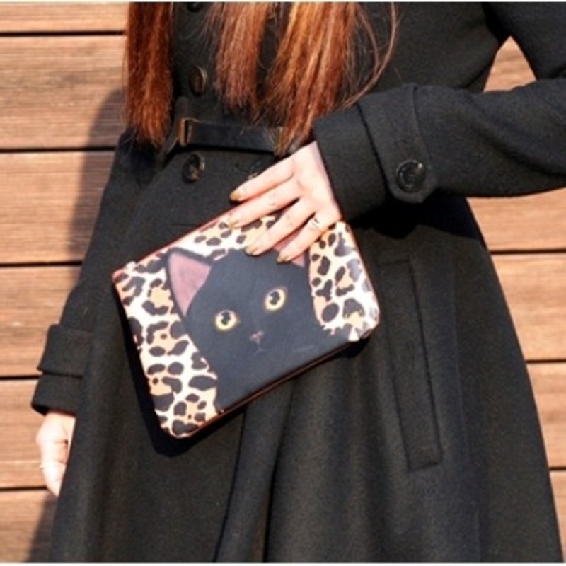 JETOY, Choo Choo Sweet Cat Cute Clutch_Leopard (J1502406) - Clutch Bags - Genuine Leather Multicolor
