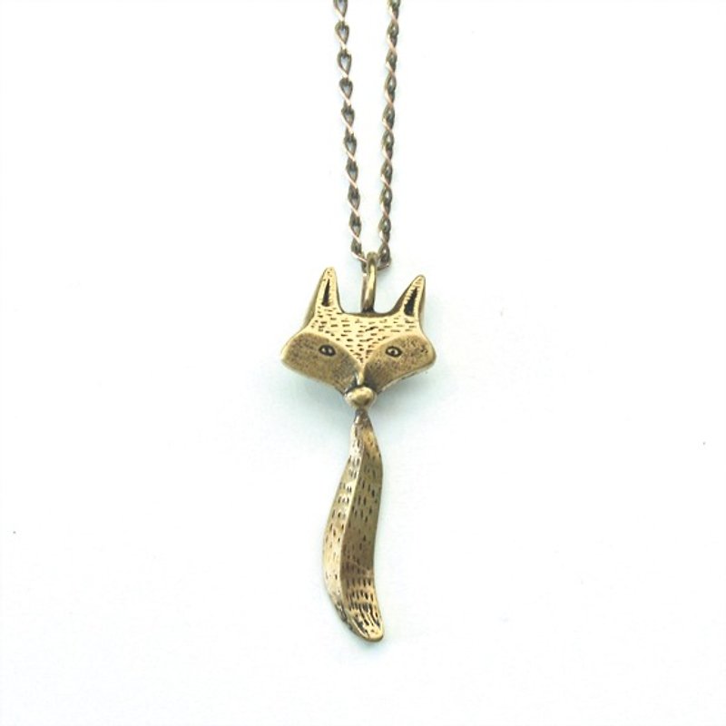 Ohappy Animal Series | Fox Bronze necklace - สร้อยคอ - โลหะ สีทอง