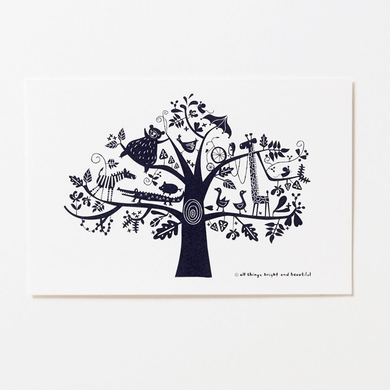 Black tree Postcard - การ์ด/โปสการ์ด - กระดาษ สีดำ