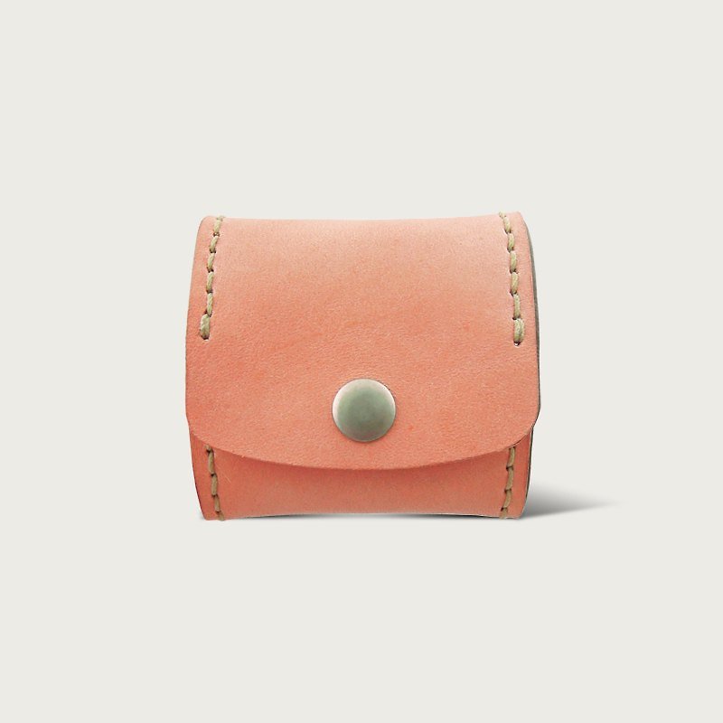 LINTZAN ”手工縫製“方塊零錢包 -- 粉玫色 - 小銭入れ - 革 ピンク