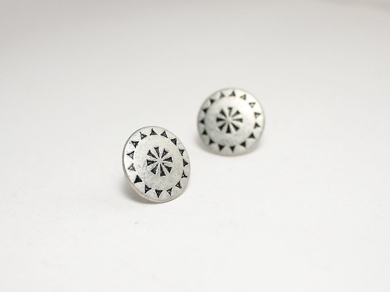 Circle dot cold front face Stainless Steel stud earring earrings 049