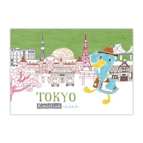 Smohouse 思默好時 [Poca] 插畫明信片：飛遊城市系列 東山先生遊日本東京（編號03）