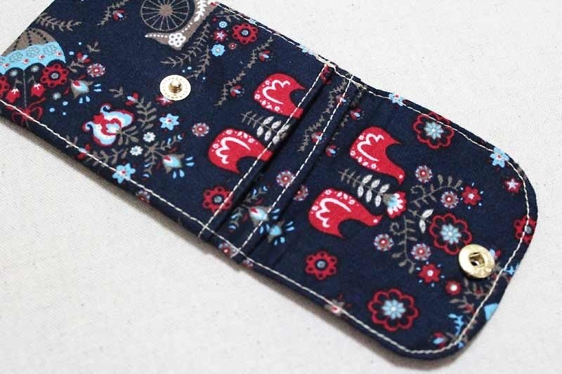 Card business card pouch - dark blue umbrella flowers Trojan - Card Holders & Cases - Other Materials Blue